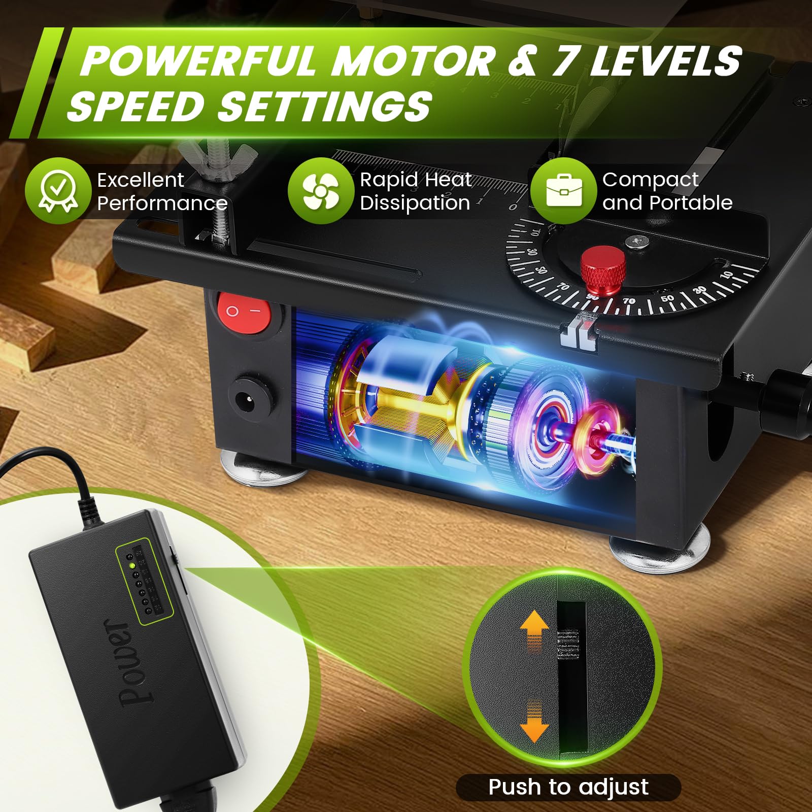 Mini sega circolare da tavolo 100W 0.1mm-16mm Multifunzione piccola macchina da taglio Lavorazione del legno acrilico modello di precisione