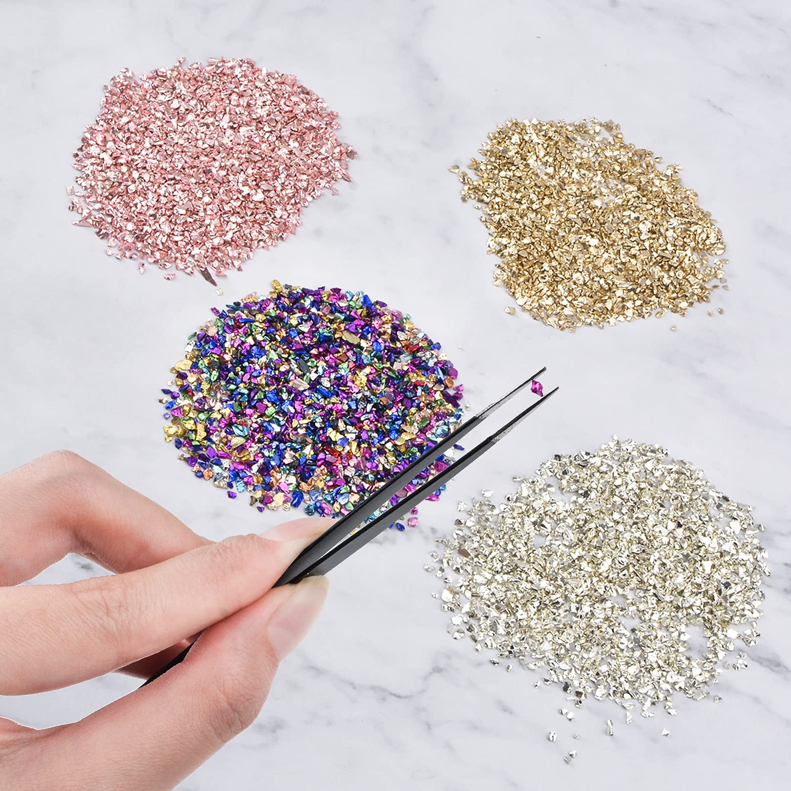 WANDIC Verre écrasé, 200 G De 2 à 4 Mm, Doré écrasé, éclats