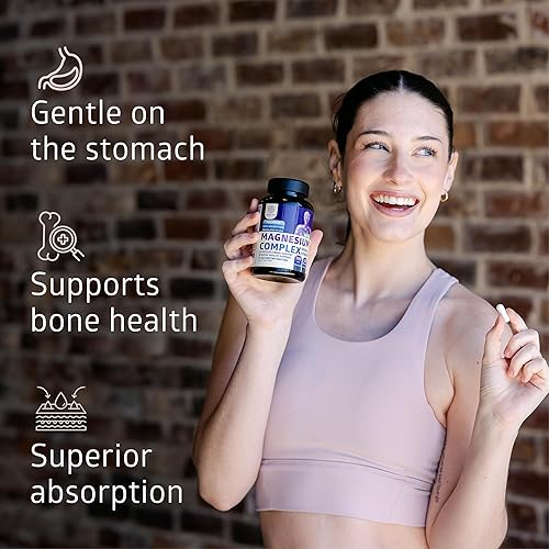 Miniatura 3 de Complejo de magnesio N1N Premium, suplemento de magnesio de alta absorción para mujeres y hombres para apoyar la regularidad y la salud ósea, 120