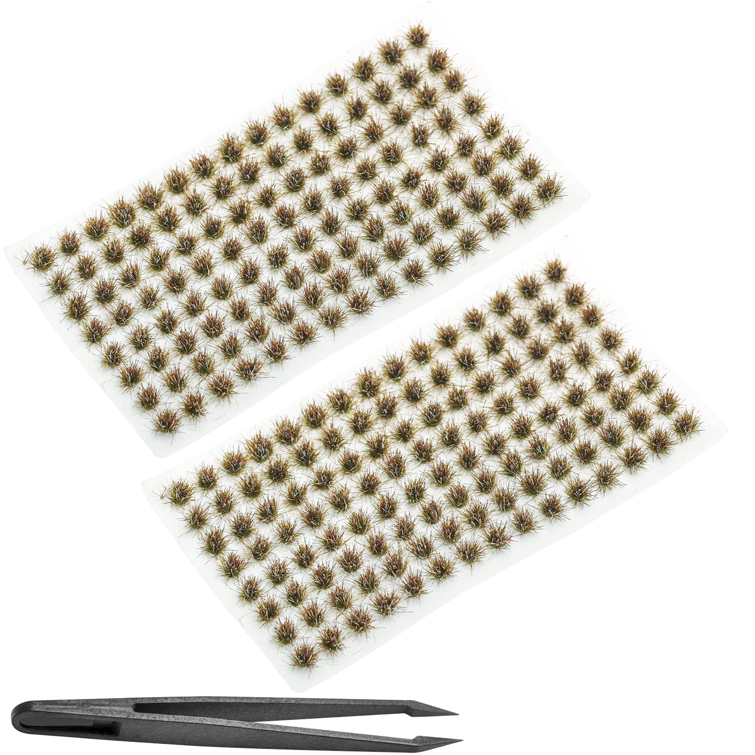 208 Pcs Static Grass Model Grass Tufts Railway Artificial Grass Miniature Grass Tuft Terrain Kit for DIY Model Railway Fairy Garden Diorama Scenery (Set D)