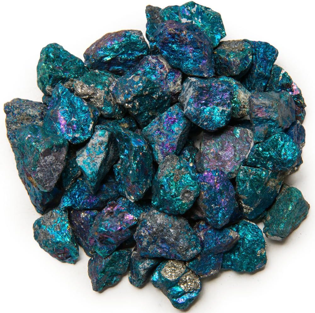 100 Pieces of Chalcopyrite Peacock Ore from Mexico - Avg. 1/2" - 1" - Raw Natural Crystals, Rocks, Stones for Wire Wrapping, Jewelry Making, Educational Specimens, Reiki