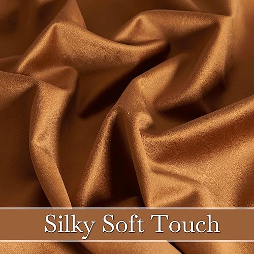 Miniatura 137 de RYB HOME - Cortinas de terciopelo beige, cortinas decorativas resistentes con pestaña trasera, cubierta de privacidad para oscurecer habitación