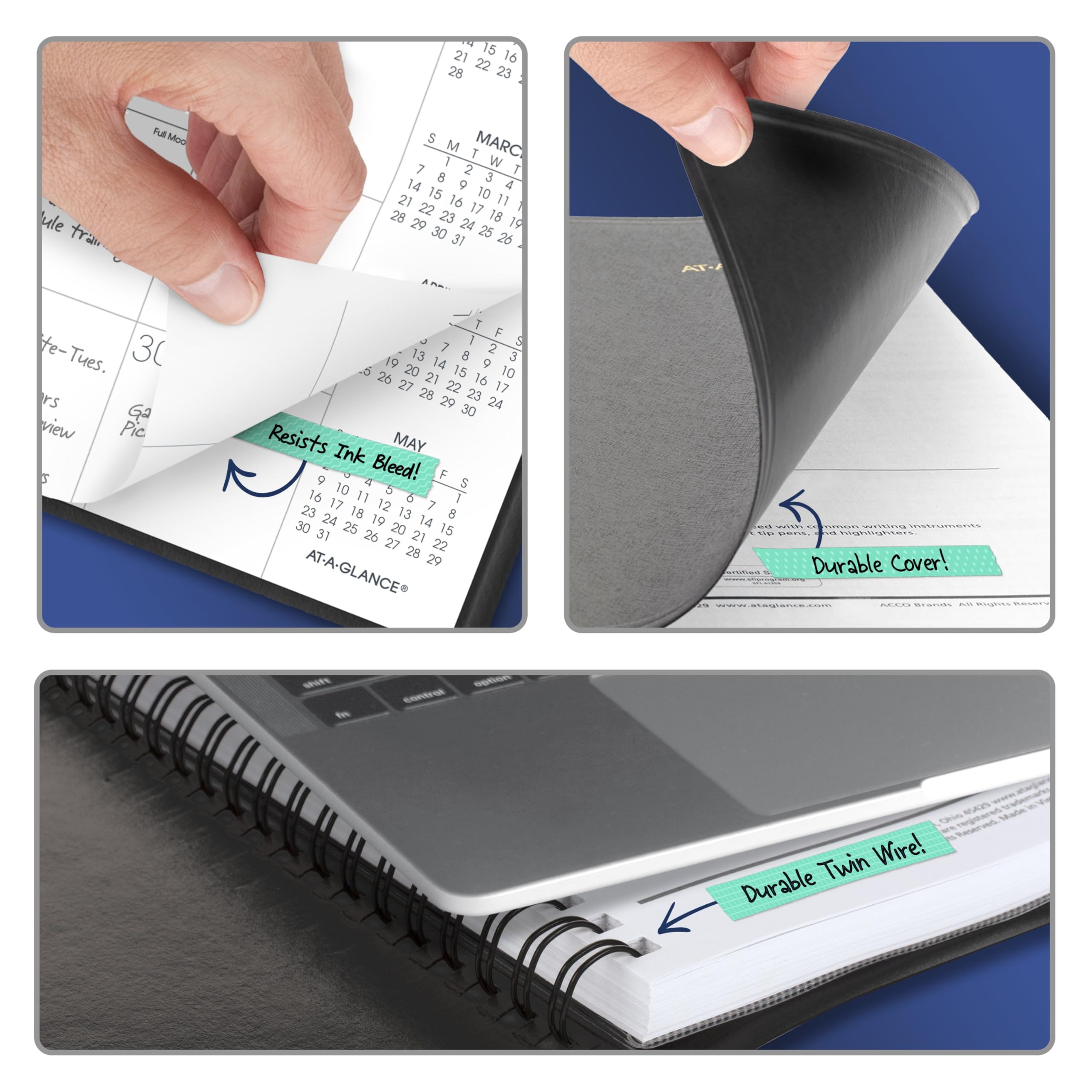 AT-A-GLANCE Agenda 2027, mensile, 17,8 x 22,2 cm, blocchi giornalieri senza righe, nero (701200527)