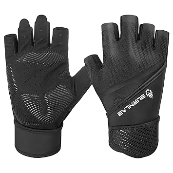 BURNLAB Flex Wirst Support Gym Gloves for Men and Women - Ideal for Weightlifting, Cycling, Crossfit, Offers Good Grip and Soft Padding (Black, M) - image, photos