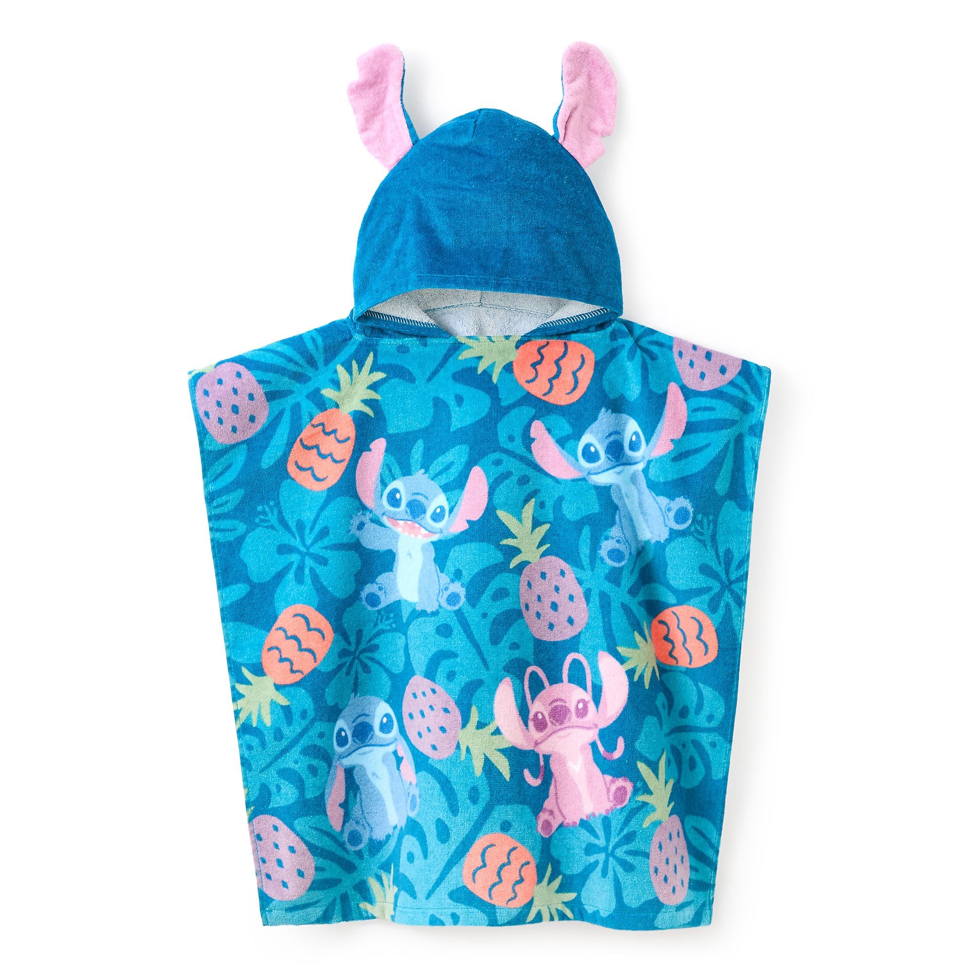 Disney Store Official, Lilo y Stitch, Stitch y Ángel, Toalla de Playa con Capucha Infantil, 120 נ60 cm, diseño de algodón