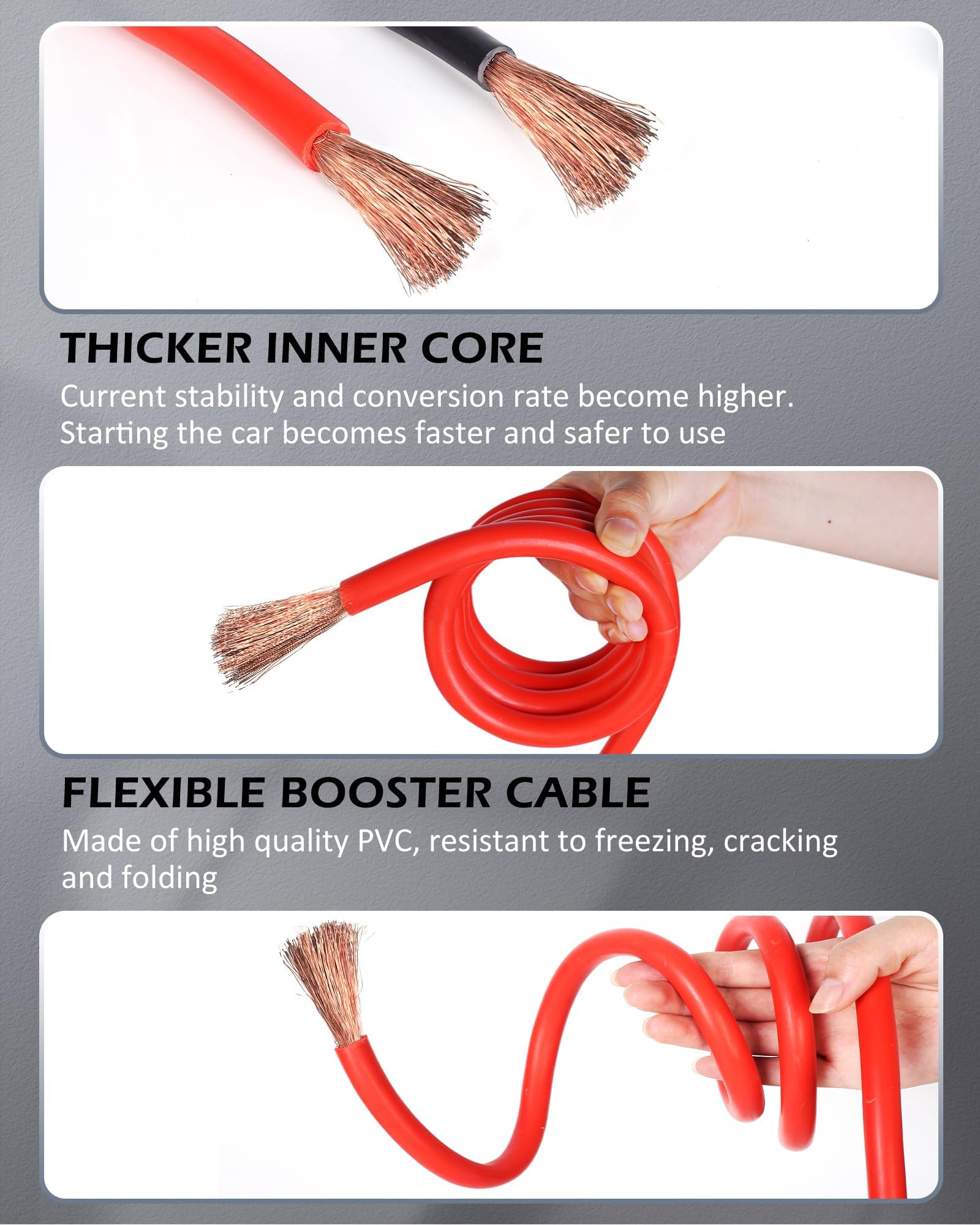 NOONE Heavy Duty Jumper Cables For Car Battery, Heavy