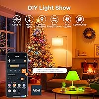 Vista 2 de Linkind Bombillas inteligentes WiFi, bombilla de luz Alexa que funciona con Alexa, Google Home, bombilla RGBTW de cambio de color de 16 millones