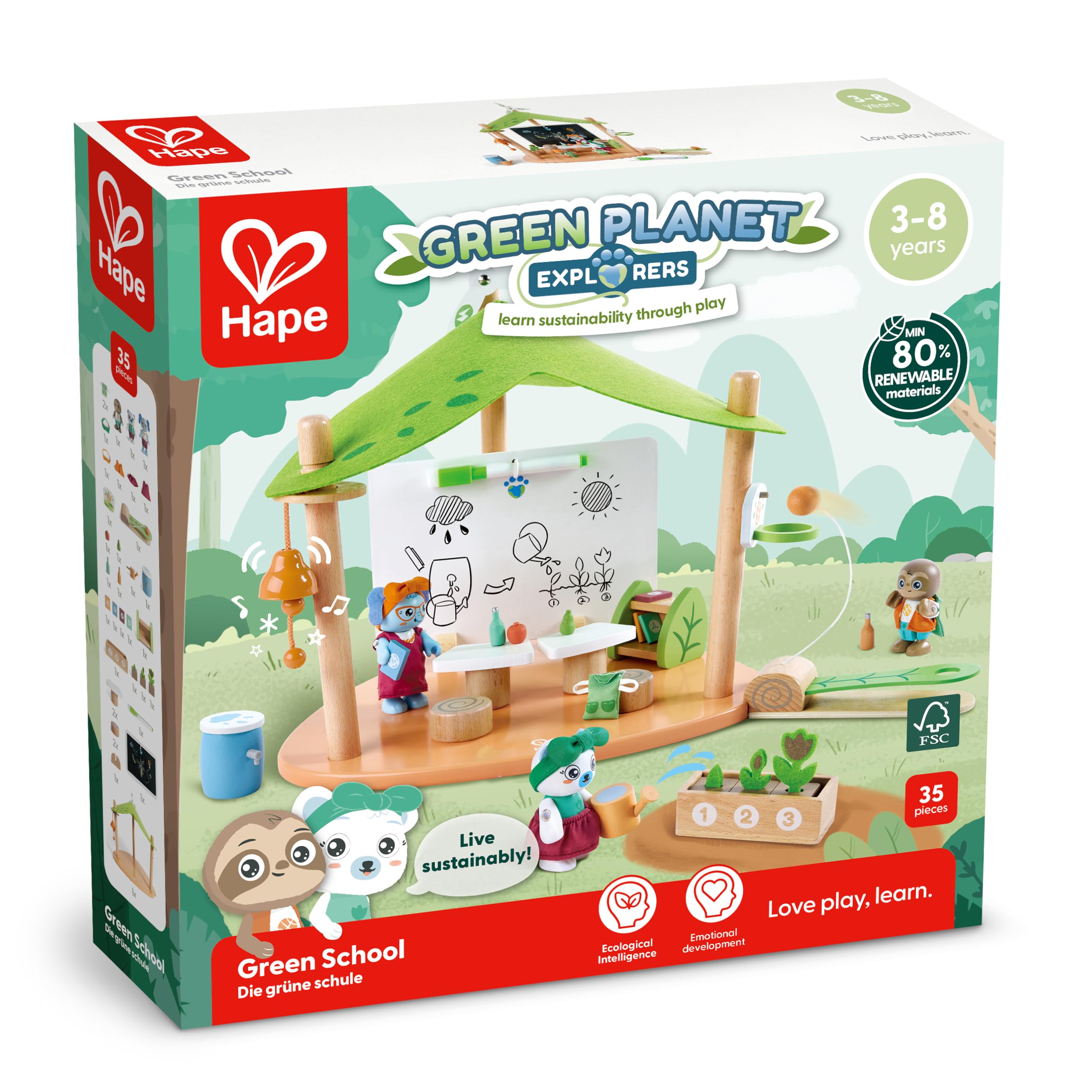 Hape Green School Doll Playset Toy