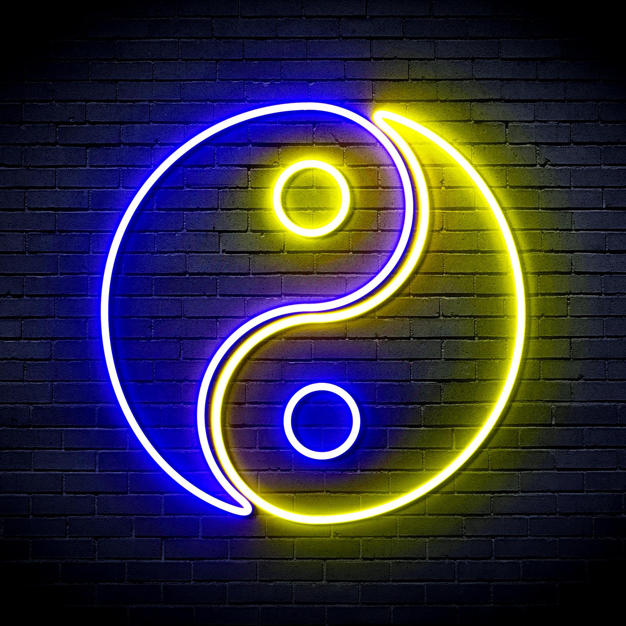 ADVPRO Tai Chi Symbol Flex Silicone LED Neon Sign - Blue & Yellow - st16s66-fnu0066-by