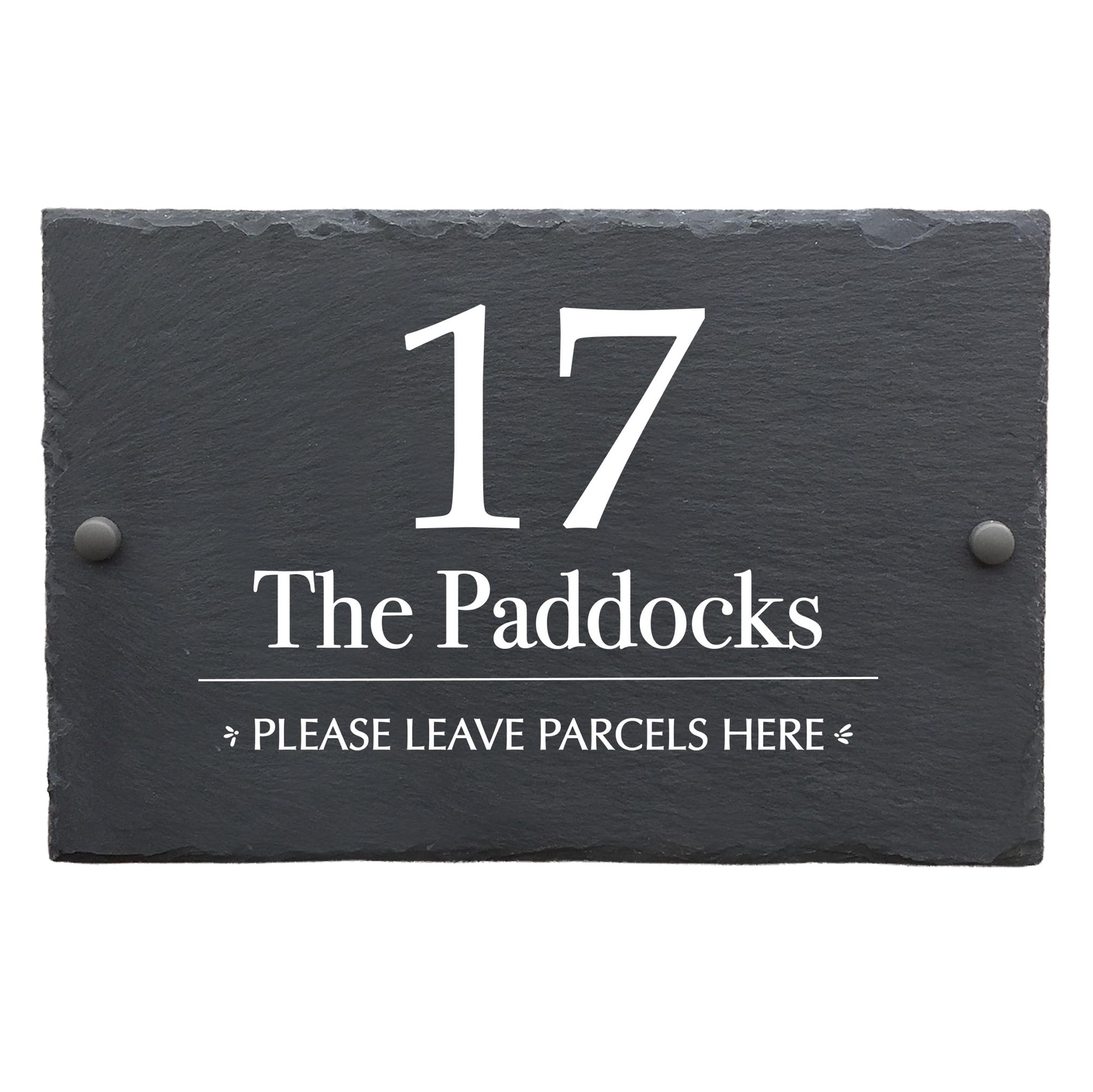 Bespoke Slate House Signs, Handmade Custom Door Number Wall Plaque with Rustic Black Farmhouse Design