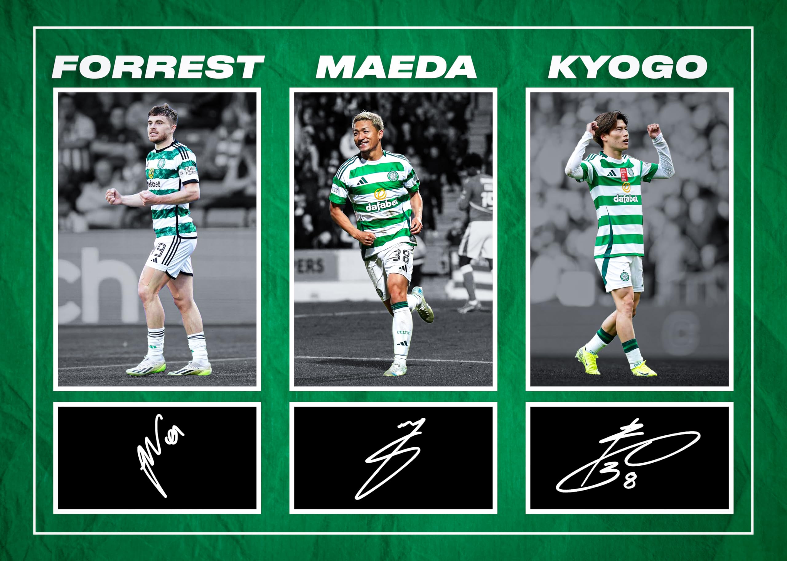 RJR PRINTS Kyogo Furuhashi, Daizen Maeda & James Forrest