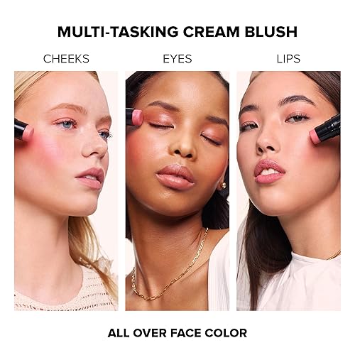 Miniatura 6 de Nudestix Nudies Bloom Dewy and Radiant Cream Blush 3 en 1 Color de cara para mejillas, ojos y labios con cepillo de mezcla