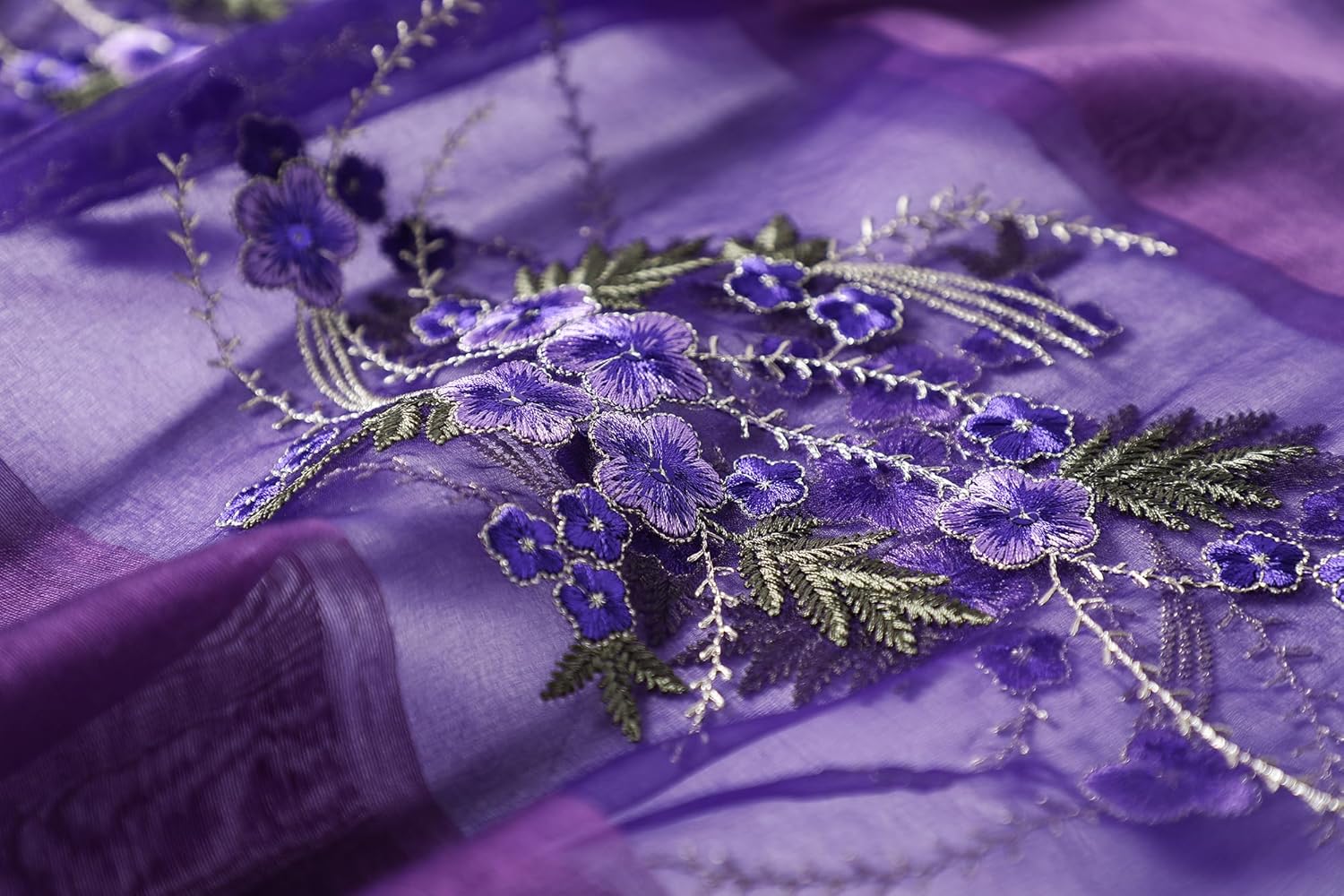 WINCESS.YU Silk Scarf for Women Lightweight Shawls and Wraps for Weddings Fashion Pashmina Shawl Embroidered Scarves - Image 5