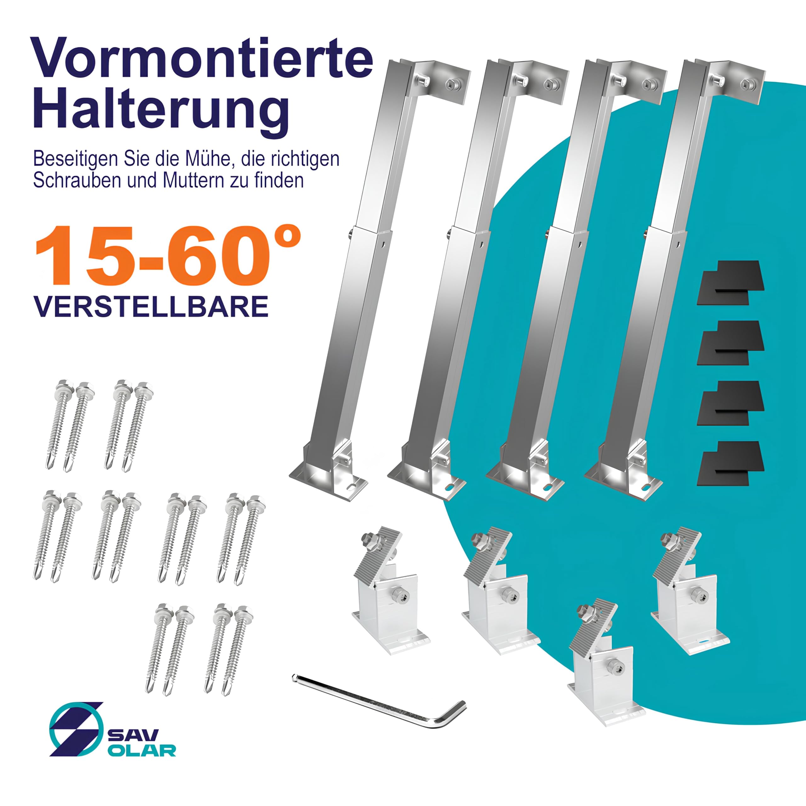 MATADORES Solar-Aufständerung Für 2 Module - Verstellbar 15-60° Für Balkon & Flachdach