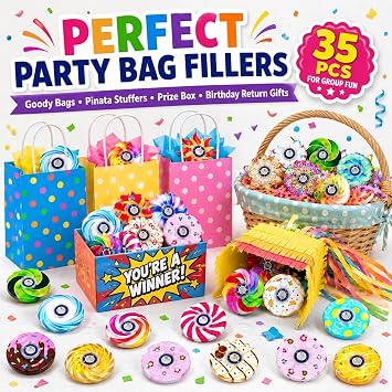35 Pcs Fidget Spinners Bulk Toys, Acrylic. Party Bagfillers, Basket Fillers