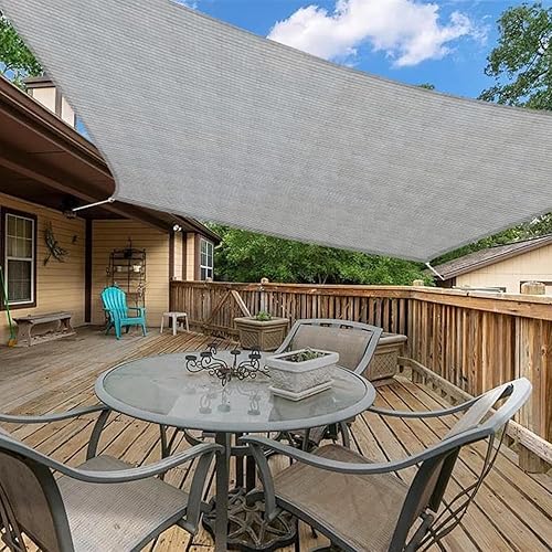 Toldo tipo vela rectangular de 195 GSM, color gris, 10 x 13 pies S, permeable al agua y al aire y resistente a los rayos UV, resistente, para