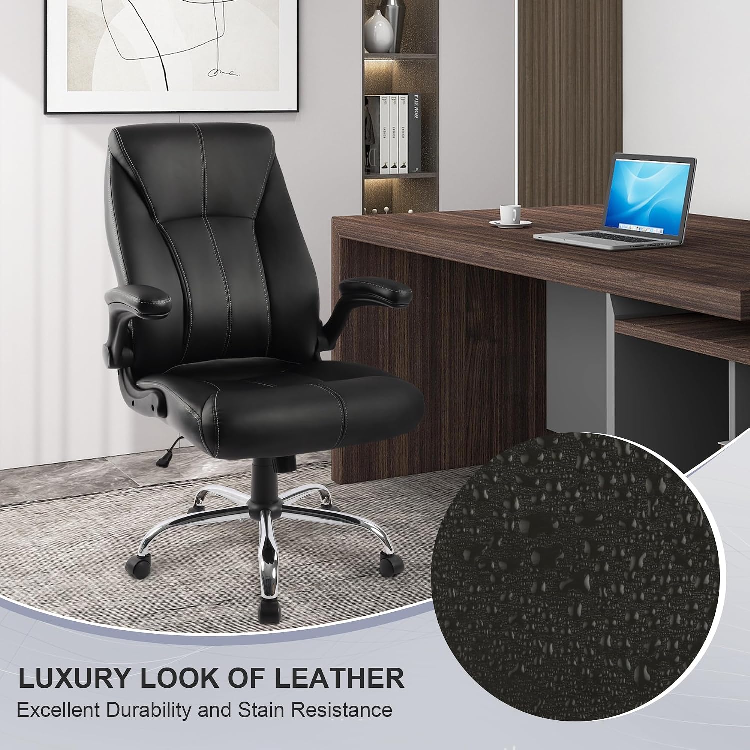 PU Leather texture with water droplets