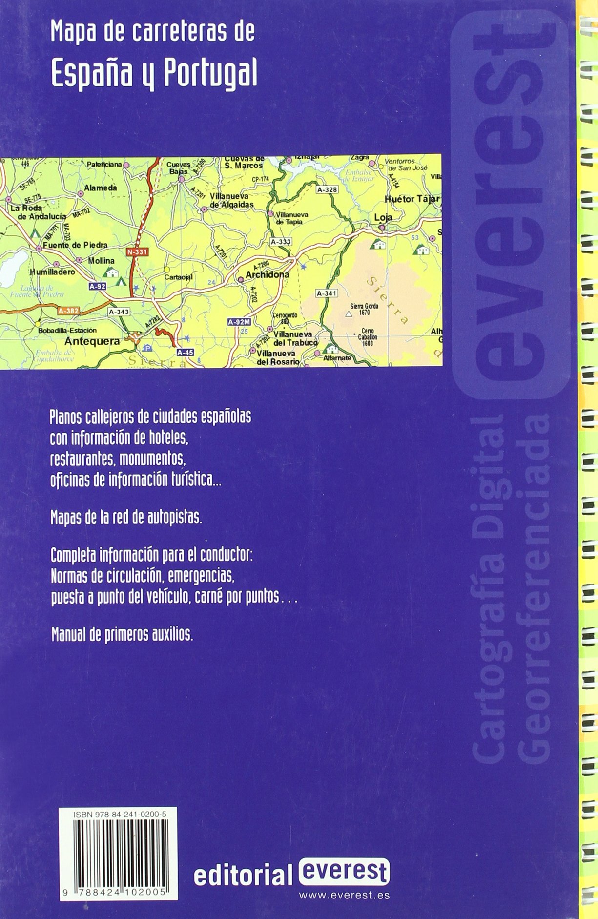 Mapa de carreteras de España y Portugal. 1:300.000