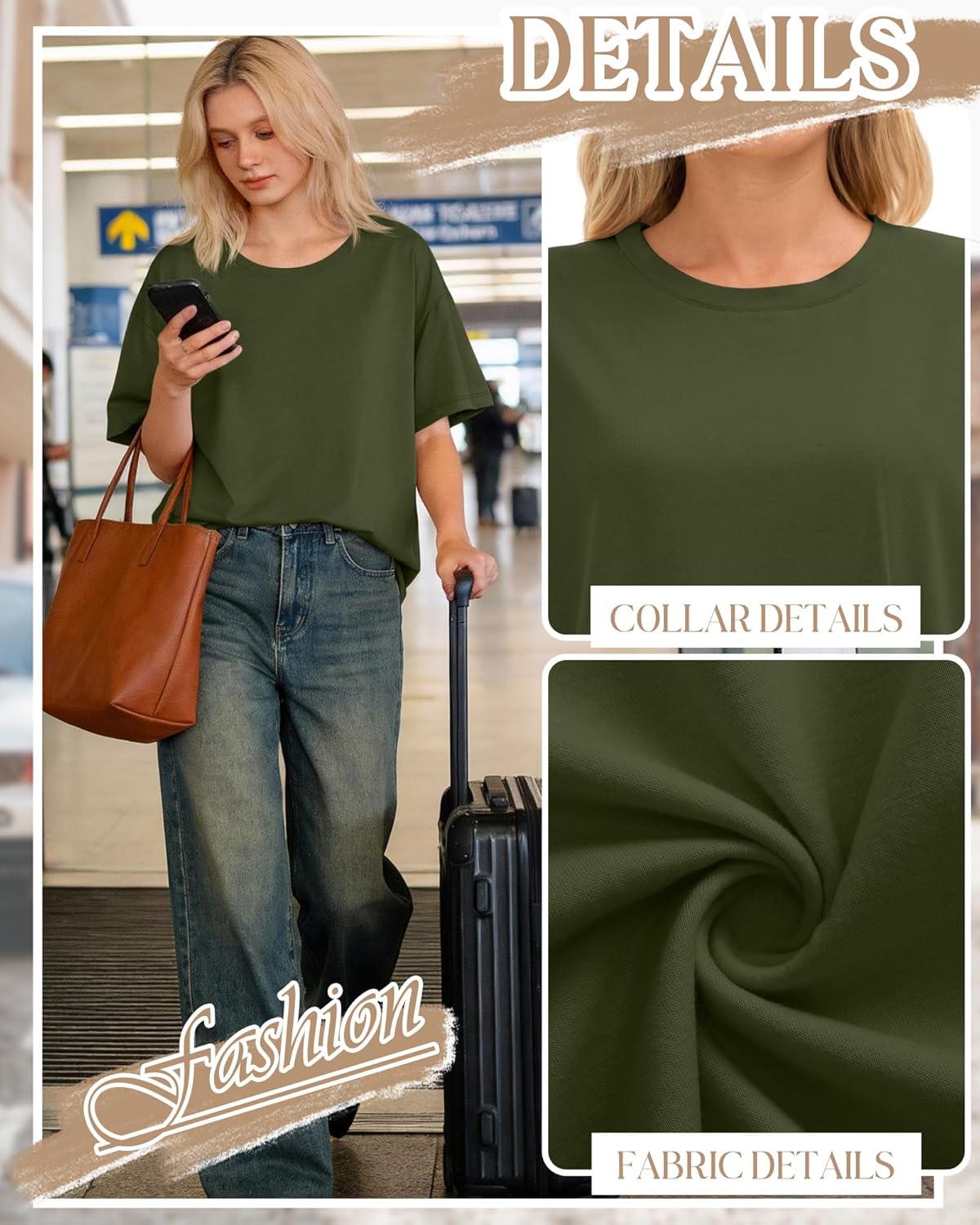 3 Pack Women Oversized T-Shirts Loose Fit Workout Gym Shirts Crewneck Short Sleeve Tops Baggy Casual Basic Tee - Image 6