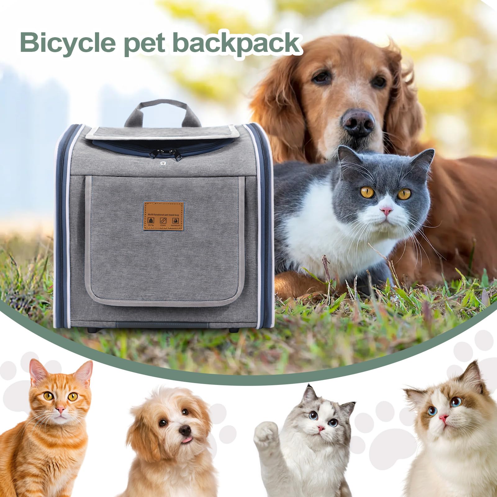 Cesta Para Perro De Bicicleta Portabicicleta Para Mascotas En El Manillar | Mochila Elevadora Para Mascotas En Bicicleta Para Paseos Senderismo Compras Entornos Urbanos Y Naturales Viajes Y