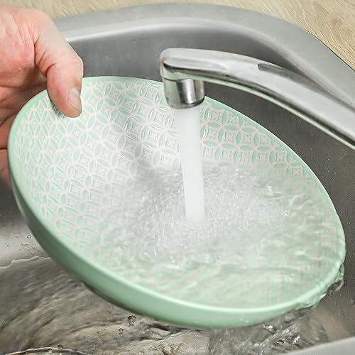 Miniatura 4 de Tazones de sopa grandes de cerámica de 8 pulgadas, cuencos de ramen de 28 onzas de ancho y poco profundos para ensalada, cereales, frutas, pasta,