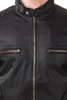 Buy Leather Retail Faux Leather Designer Jacket For Man-XS at