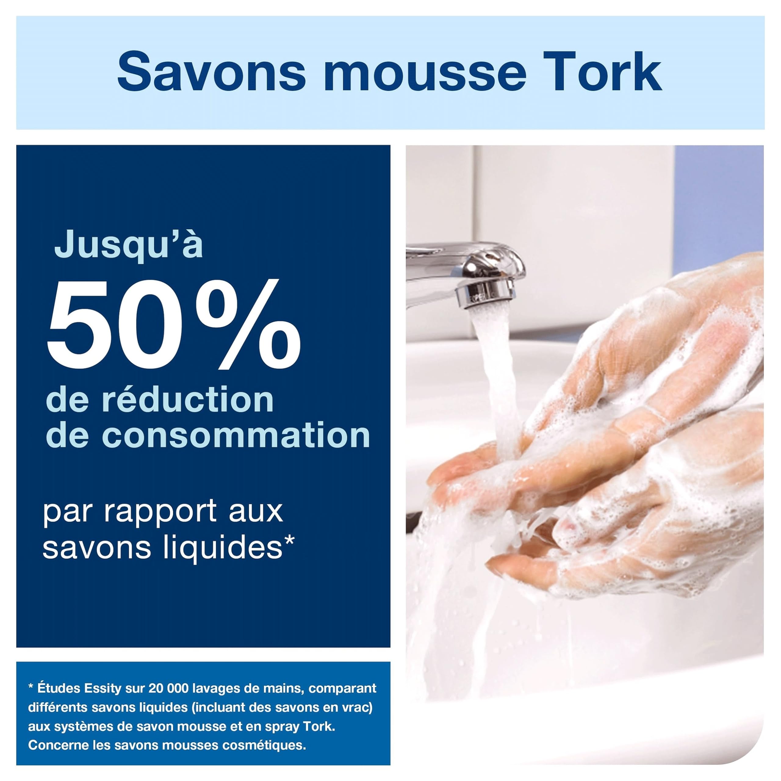 Tork Savon mousse Mains - Senteur douce S4, réduit la consommation, 6 x 1000 ml, 520501