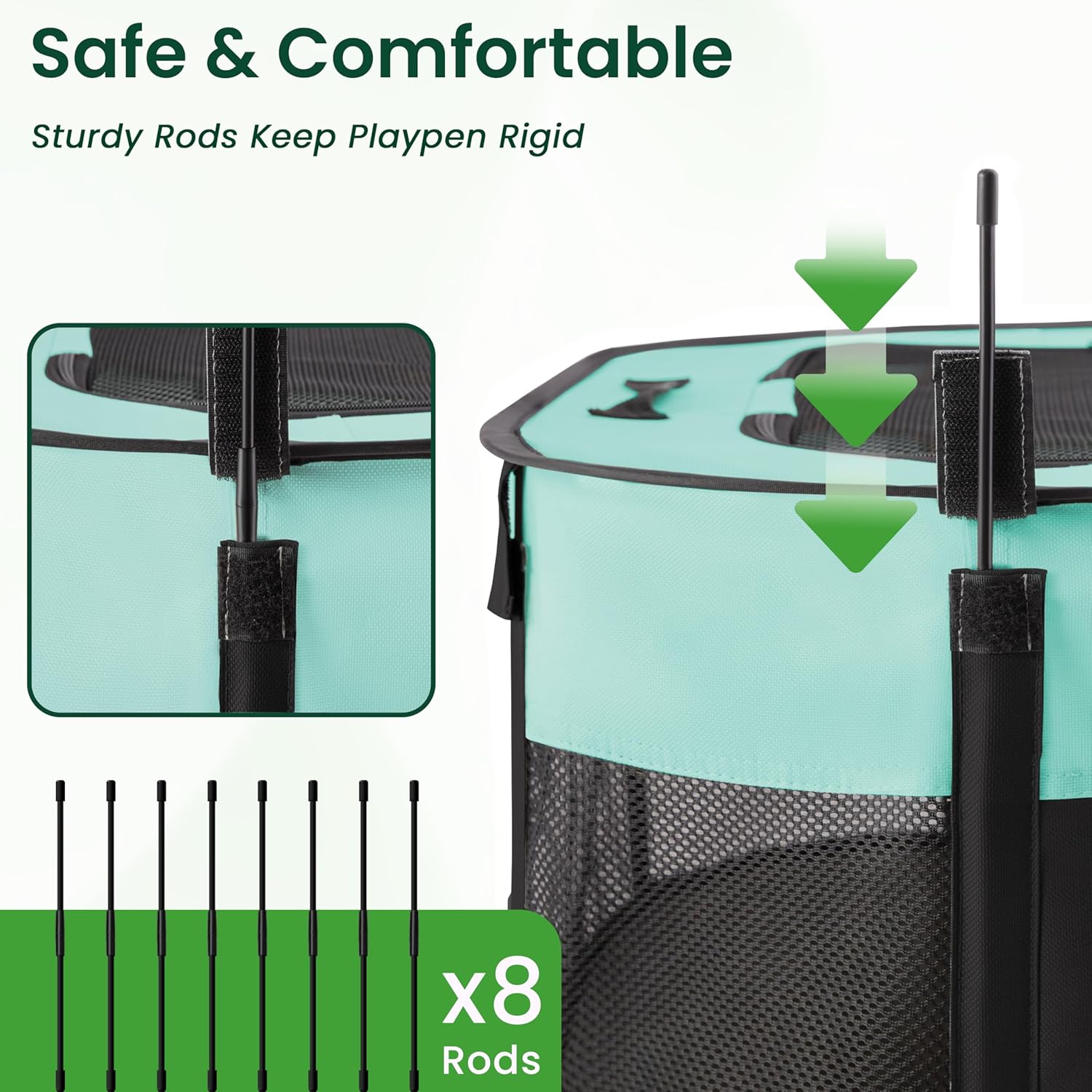 Love's cabin Pet Puppy Dog Playpen, Large Dog Tent Crates Cage Indoor/Outdoor, Portable Exercise Playpen for Dog and Cat, Foldable Pop Up Dog Kennel Playpen with Carring Case (L, Green)