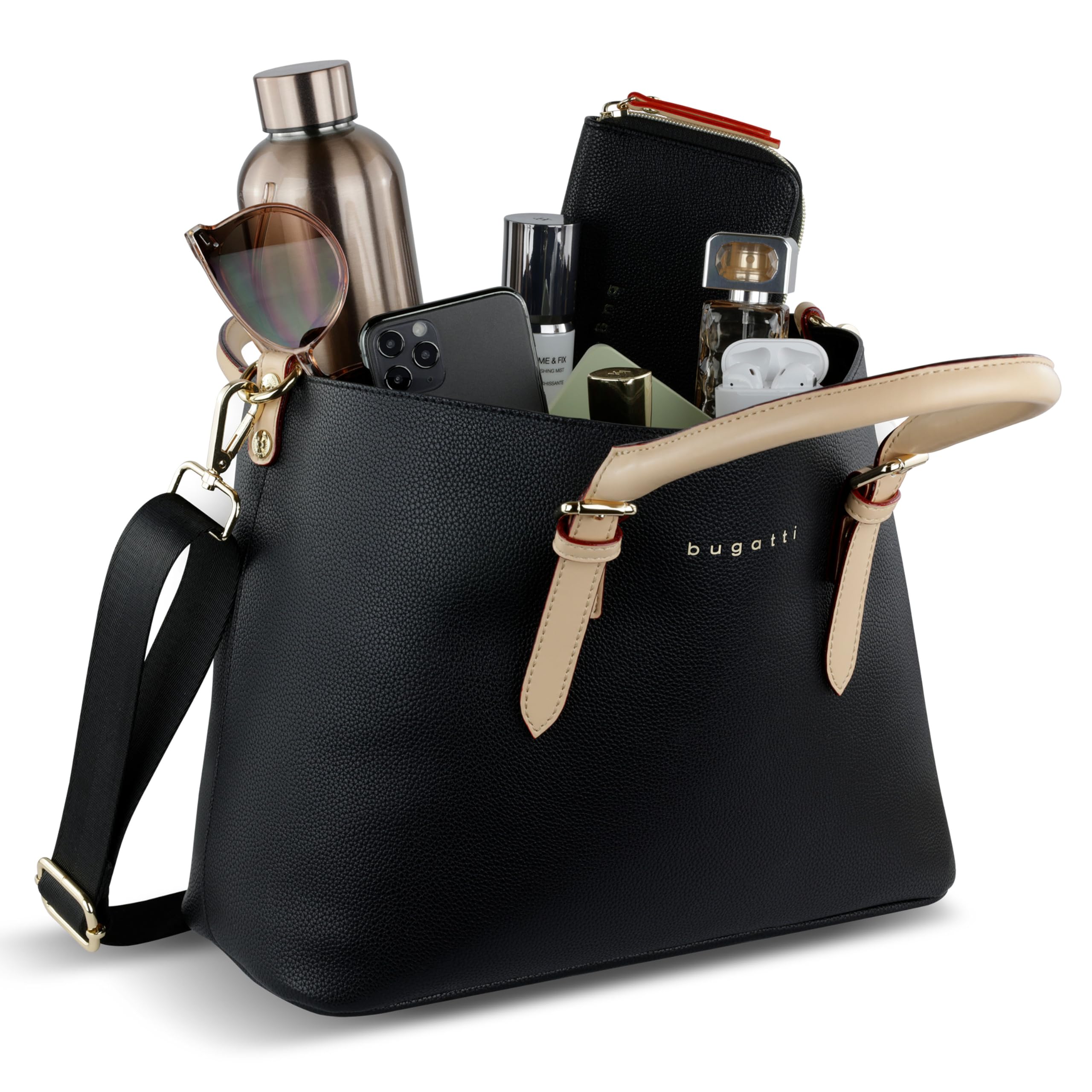 bugatti Ella Shopper Handtasche für Damen M, Damenhandtasche, Schultertasche