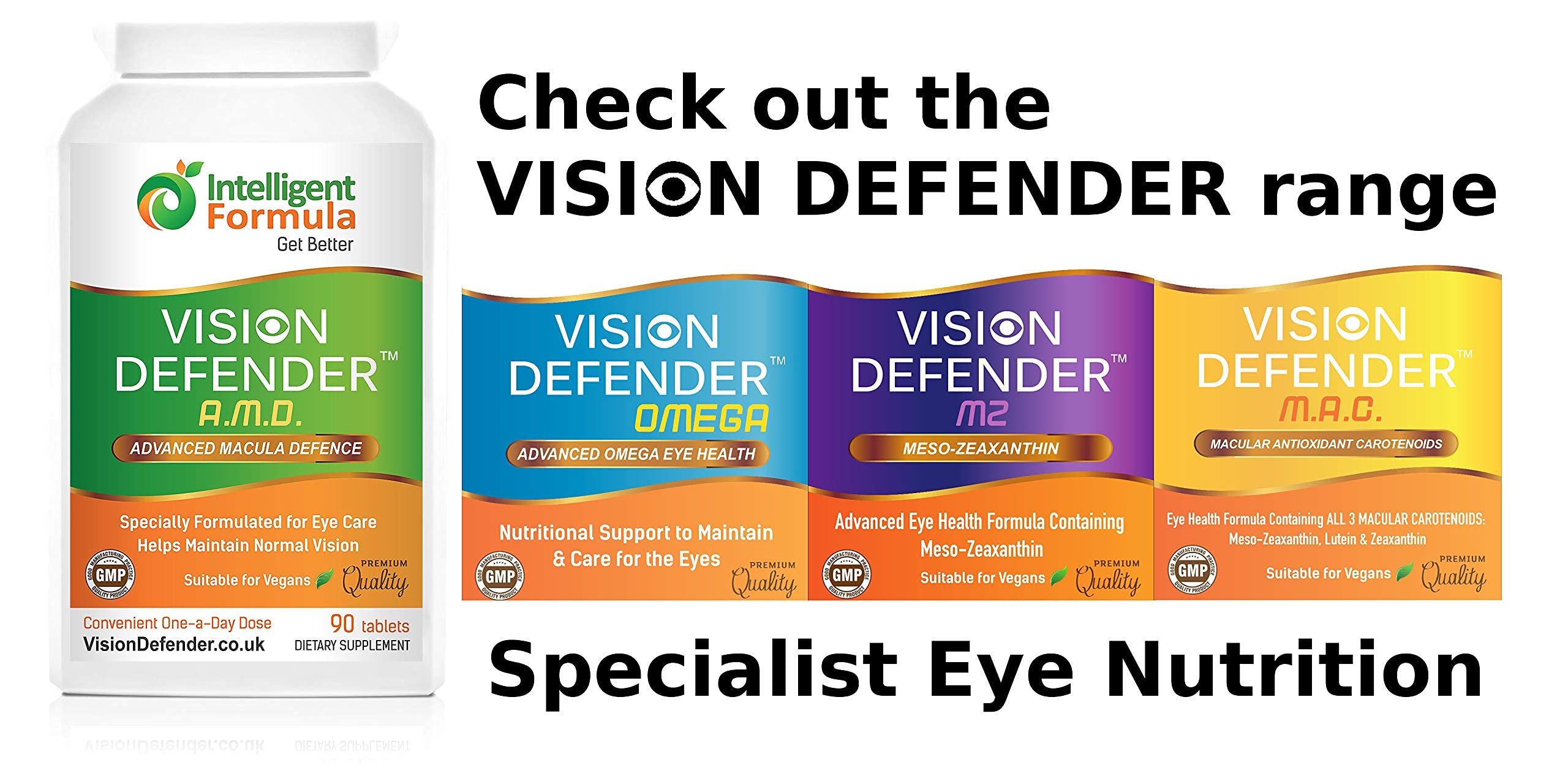 Meso Zeaxanthin Vegan Eye Supplement VISION DEFENDER MZ Protect and