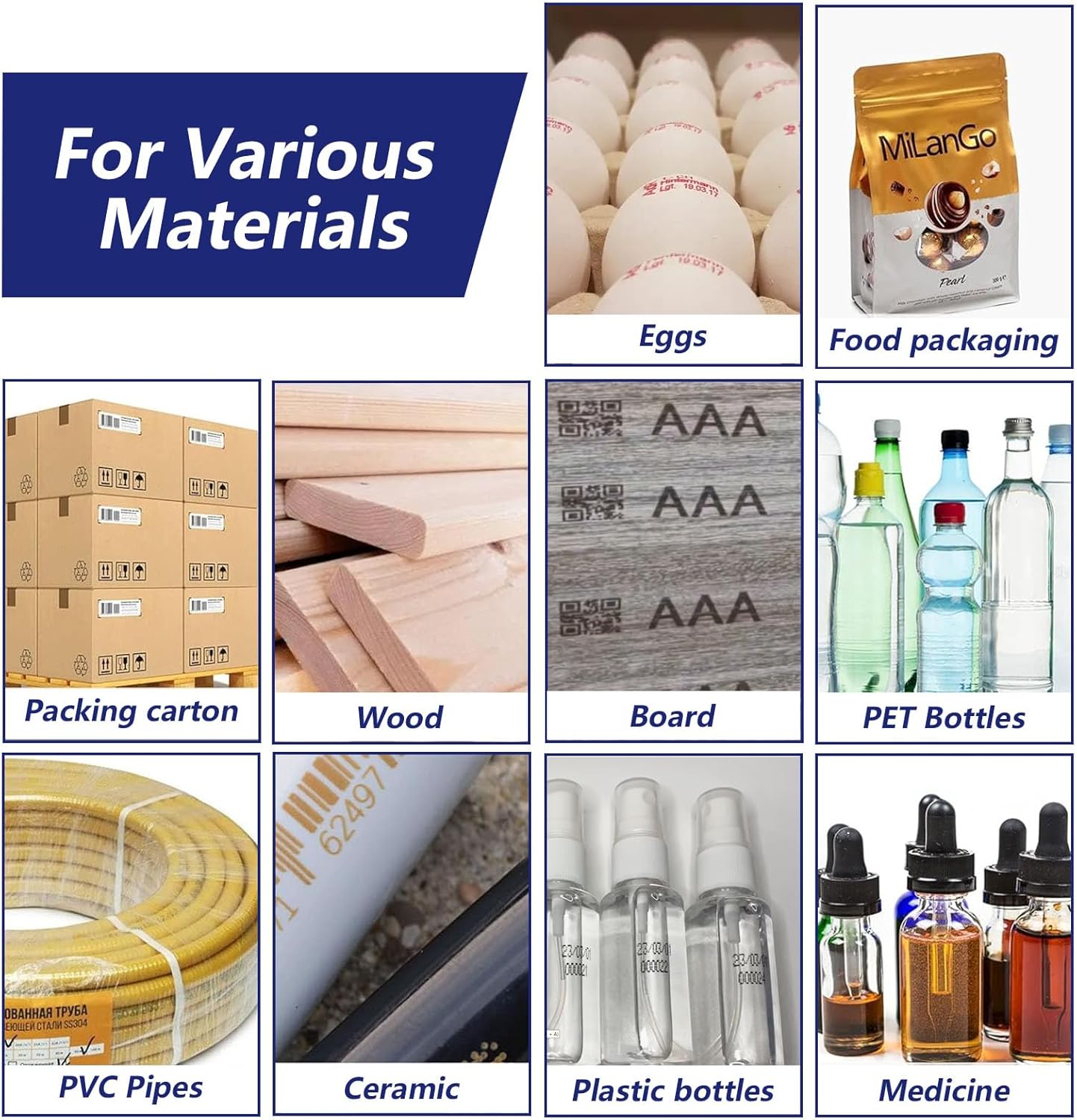 Automatic Inkjet Coding Machine for Production Line, Thermal Inkjet Printer 260E with 7”Touchable Screen for Date/Batch/QRCode/Barcode/Logo etc (2 Nozzle Separate/ 0.5 in)