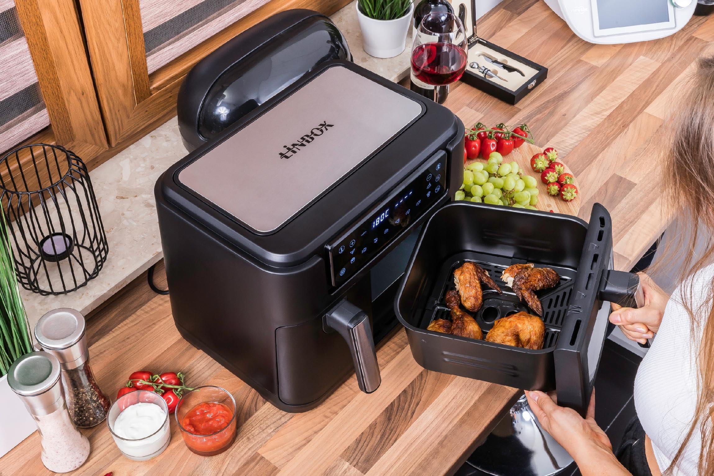 PIEKARNIK FRYTKOWNICA BEZTŁUSZCZOWA 2 KOSZE 8L/2500W 4 URZĄDZENIA W 1