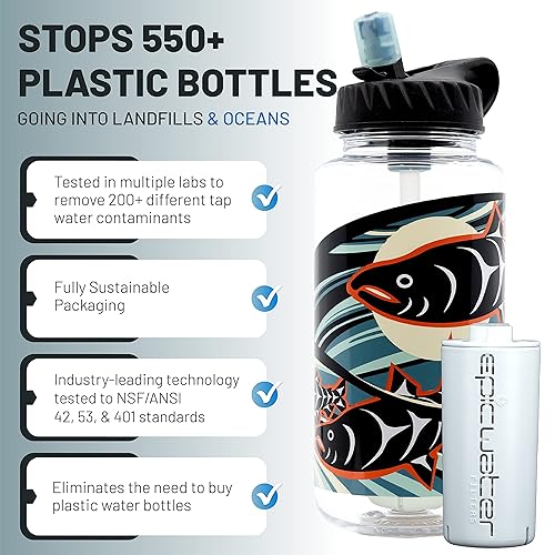 Miniatura 2 de Epic Water Filters Nalgene OG - Botella de agua con filtro, fabricada en Estados Unidos, sin BPA, elimina el 99.99% de los contaminantes del agua
