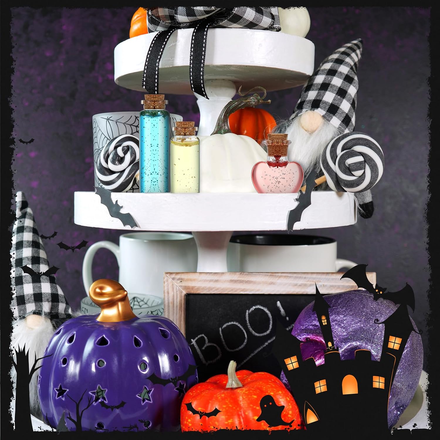 Baderke 59 Pcs Halloween Potion Bottles Apothecary Set, Stoppers Coloring