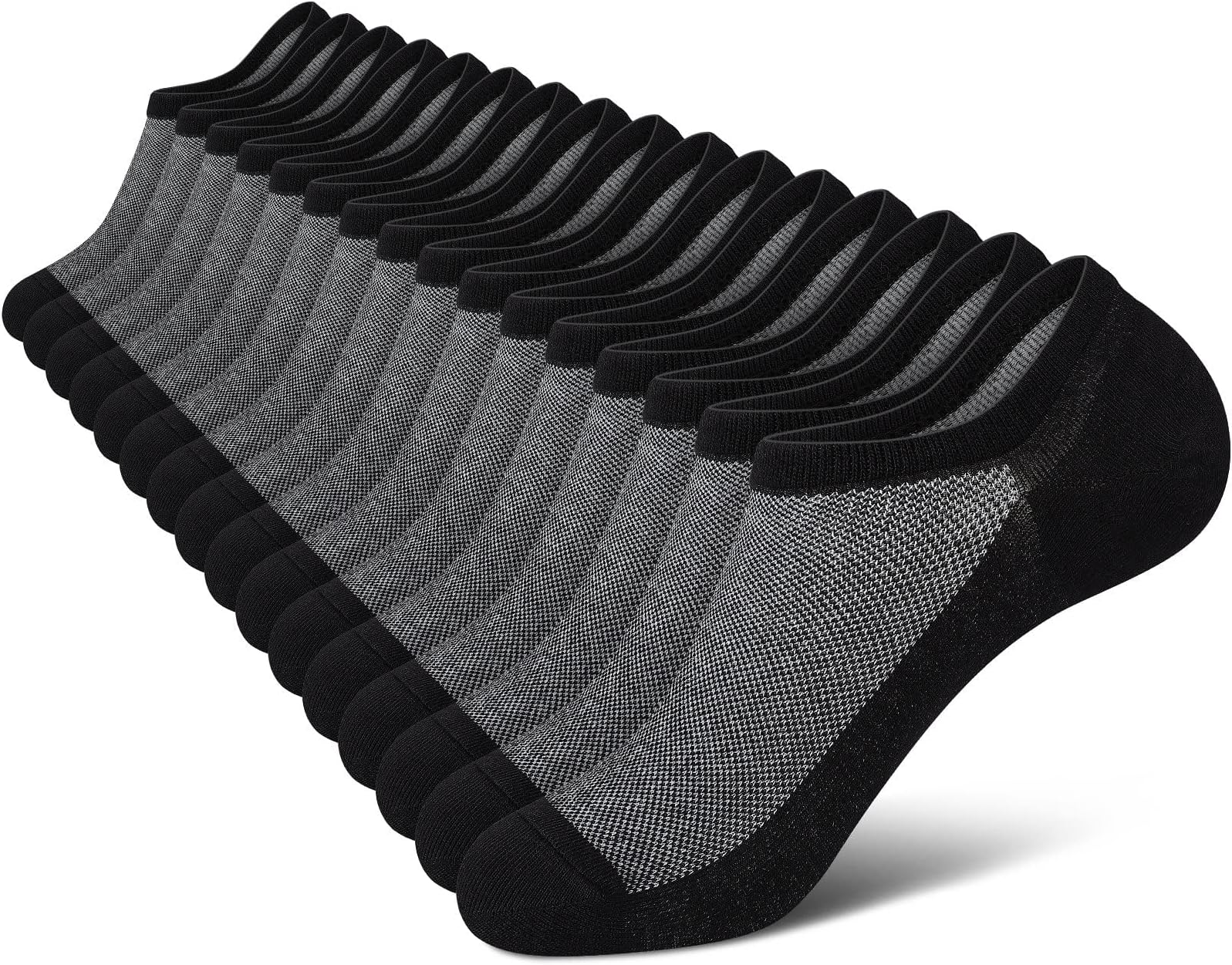 wernies No Show Socks Men, Low Cut Ankle Short Casual Cotton Socks with Non Slip Grips 6-10/11-13