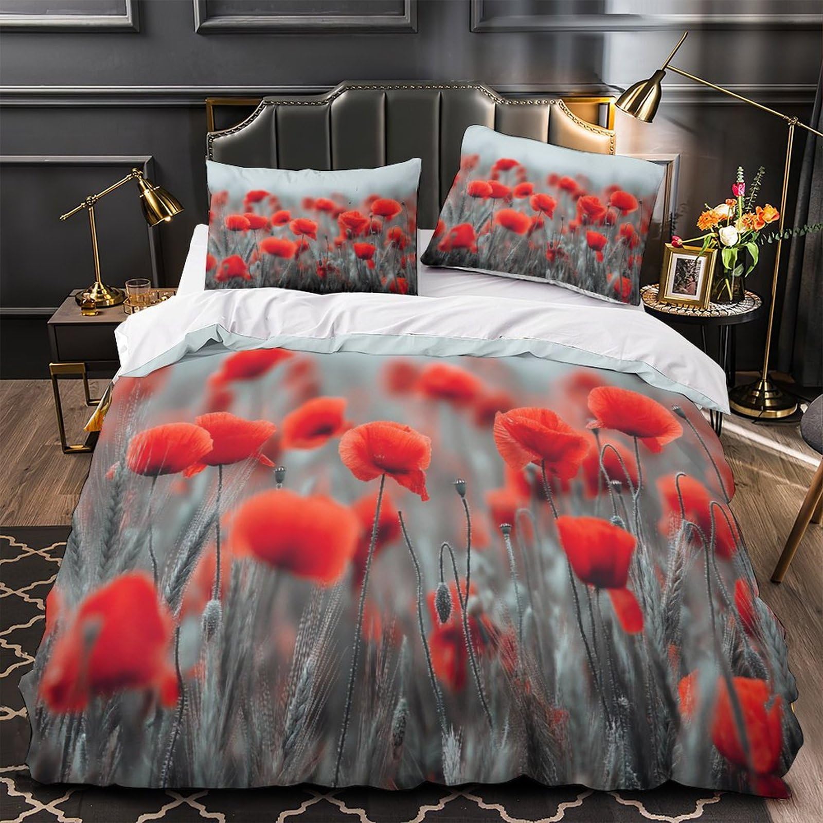 Housse de couette ultra douce 3 pièces résoud le froid nocturne lit couple amoureux 220x240