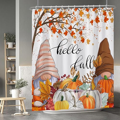 Miniatura 83 de Baocicco Juego de cortinas de ducha de fantasmas de Halloween, encantadores fantasmas de dibujos animados, divertidos trucos o tratos, cortinas de