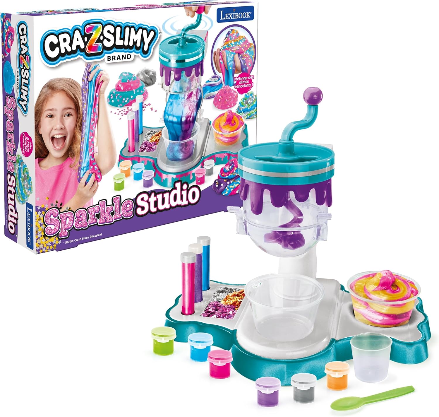 Lexibook, Studio Slimy Sparkling, Pink Purple Blue Orange Green Silver, CRSLIM40