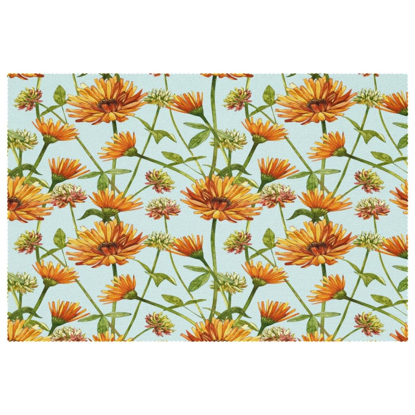 Sets de table lavables motif calendula aquarelle lot de 6 pour usage quotidien