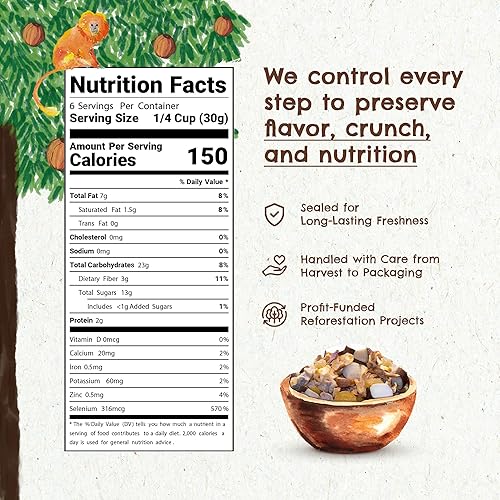 Miniatura 10 de Açai Trail Mix (10 onzas)  Las verdaderas nueces orgánicas de Brasil tostadas + puntas de fruta de açai + puntas de fruta de cupuaçu  Combinación