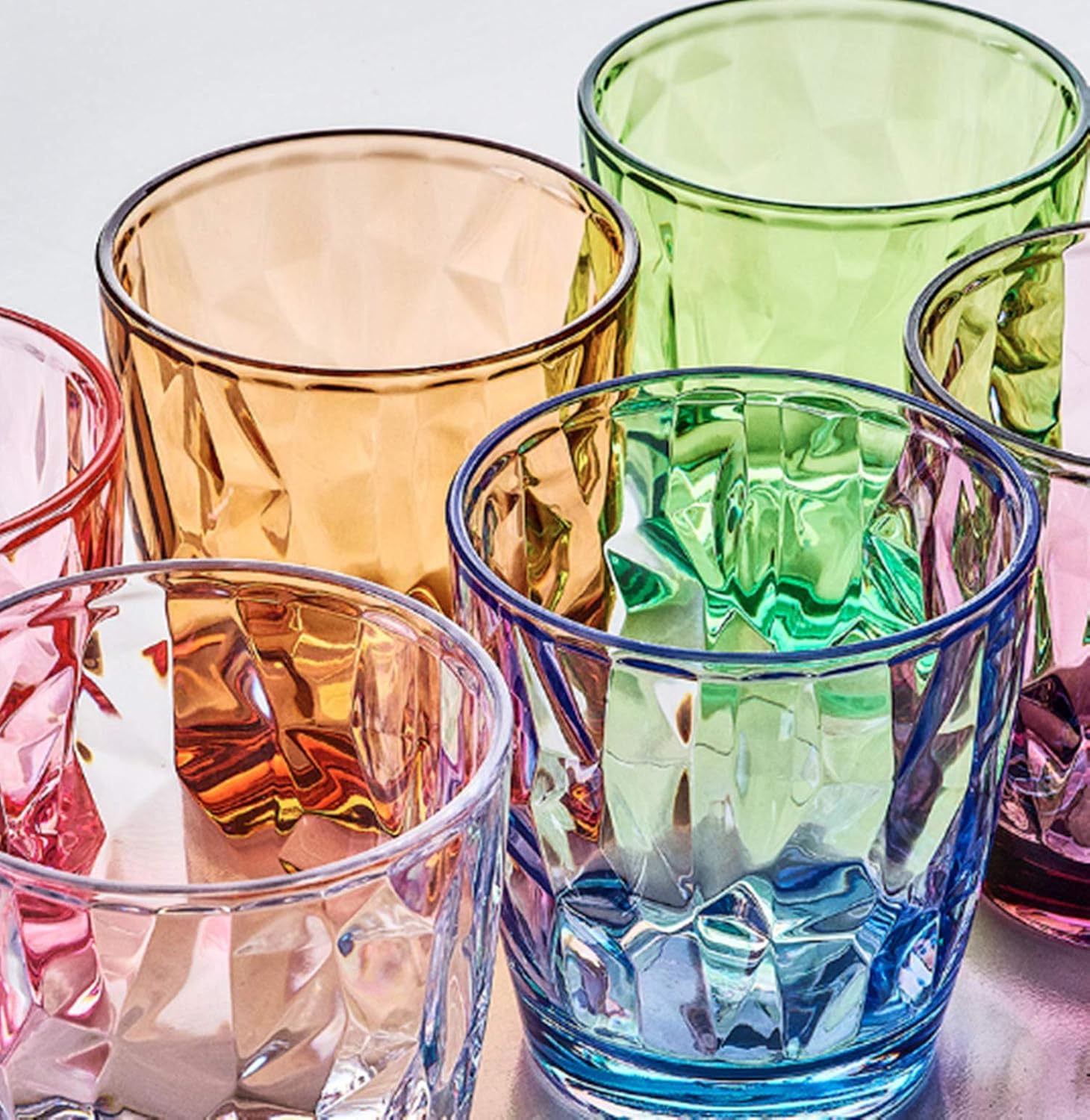 Best Quality 🔥 CYKK Colored Plastic Cups Drinking Glasses | Set of 4 | 470ML | Unbreakable Pint Glasses| Highball Tumbler | Perfect for Home, Restaurants and Parties | Dishwasher and Microwave Safe (470ML COLOR)