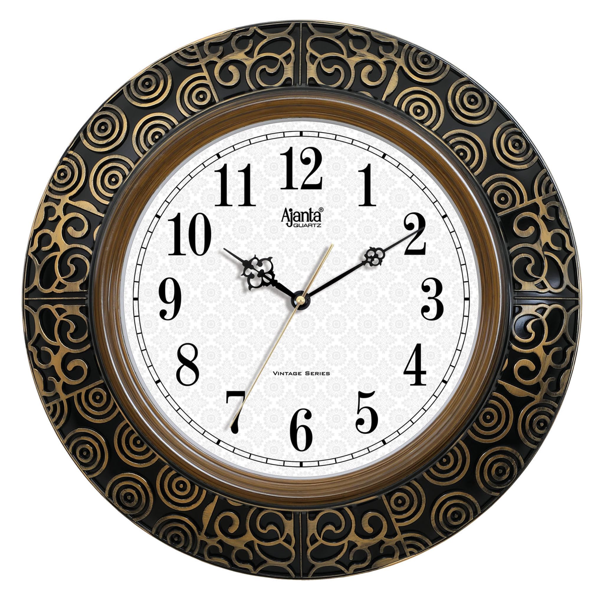 Ajanta Quartz Plastic Vintage Analog Wall Clock (Light Oak, 406 X 406 X 61 Mm)