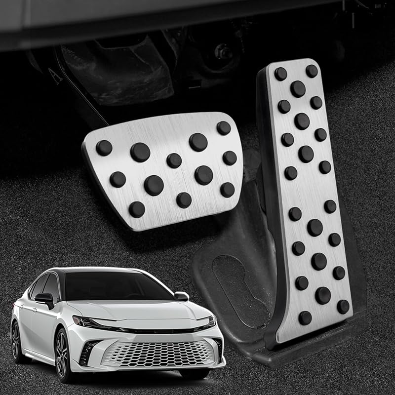 Capas de Pedal Antiderrapantes CKE para Toyota Camry 2025 e 2026 Prata Kit com 2 Peças