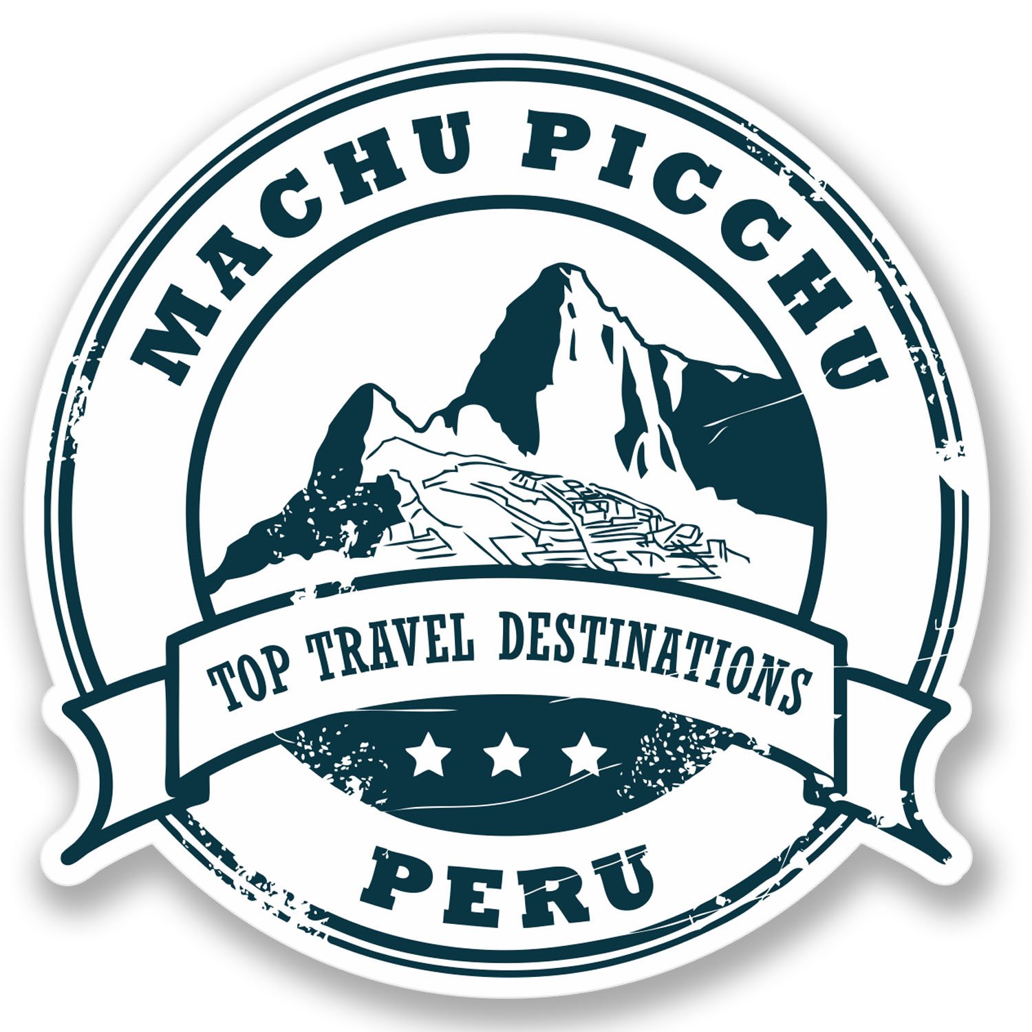 2 Autocollants Vinyle Machu Picchu Pérou – 10 Cm – Idéal Ordinateur, Voiture, Bagage Voyage
