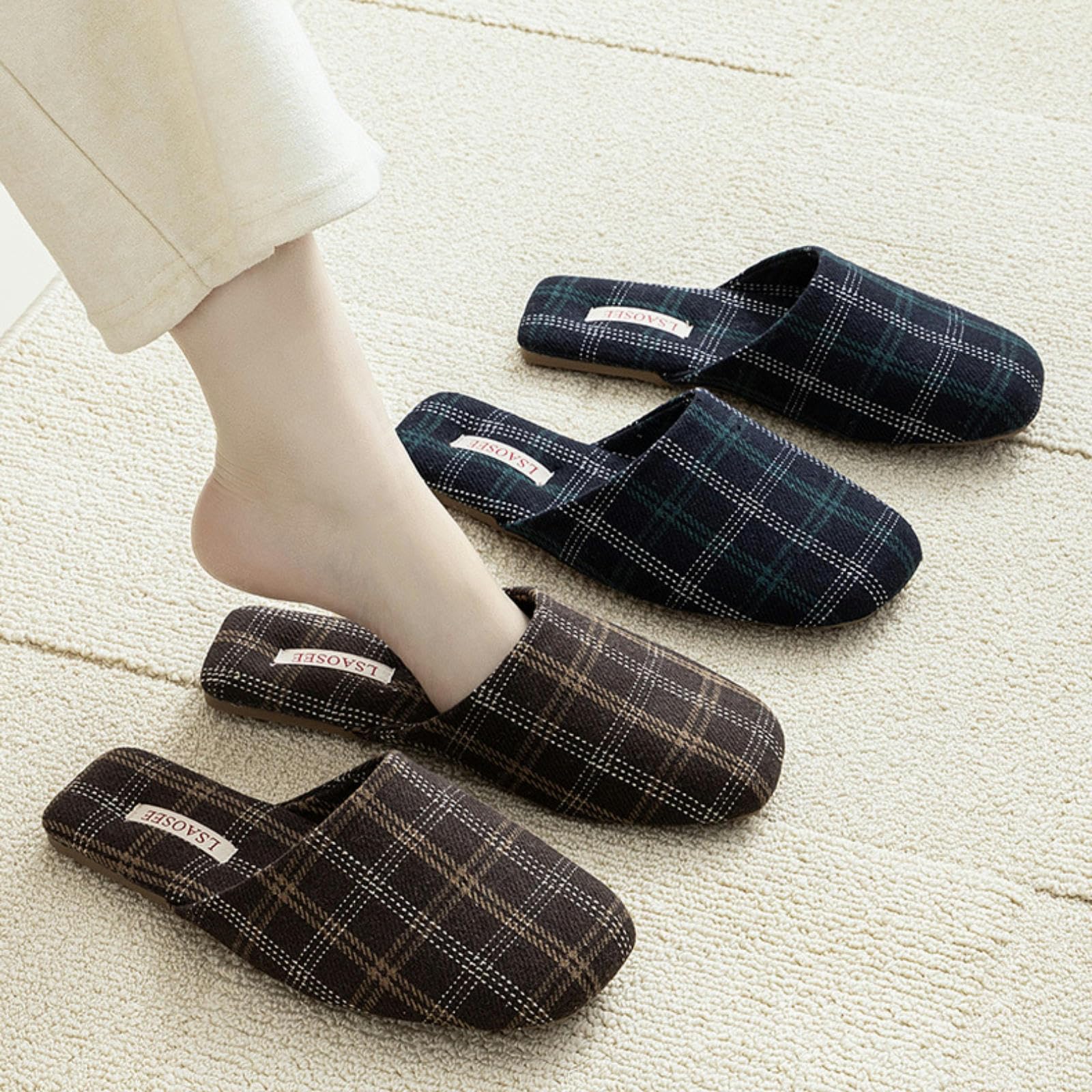 Pantofole Donna Invernali Calde Pantofole da Uomo E da Donna Autunnali E Invernali, Pantofole da Casa Traspiranti, Antiscivolo E Resistenti-caffè-maschile-44-45