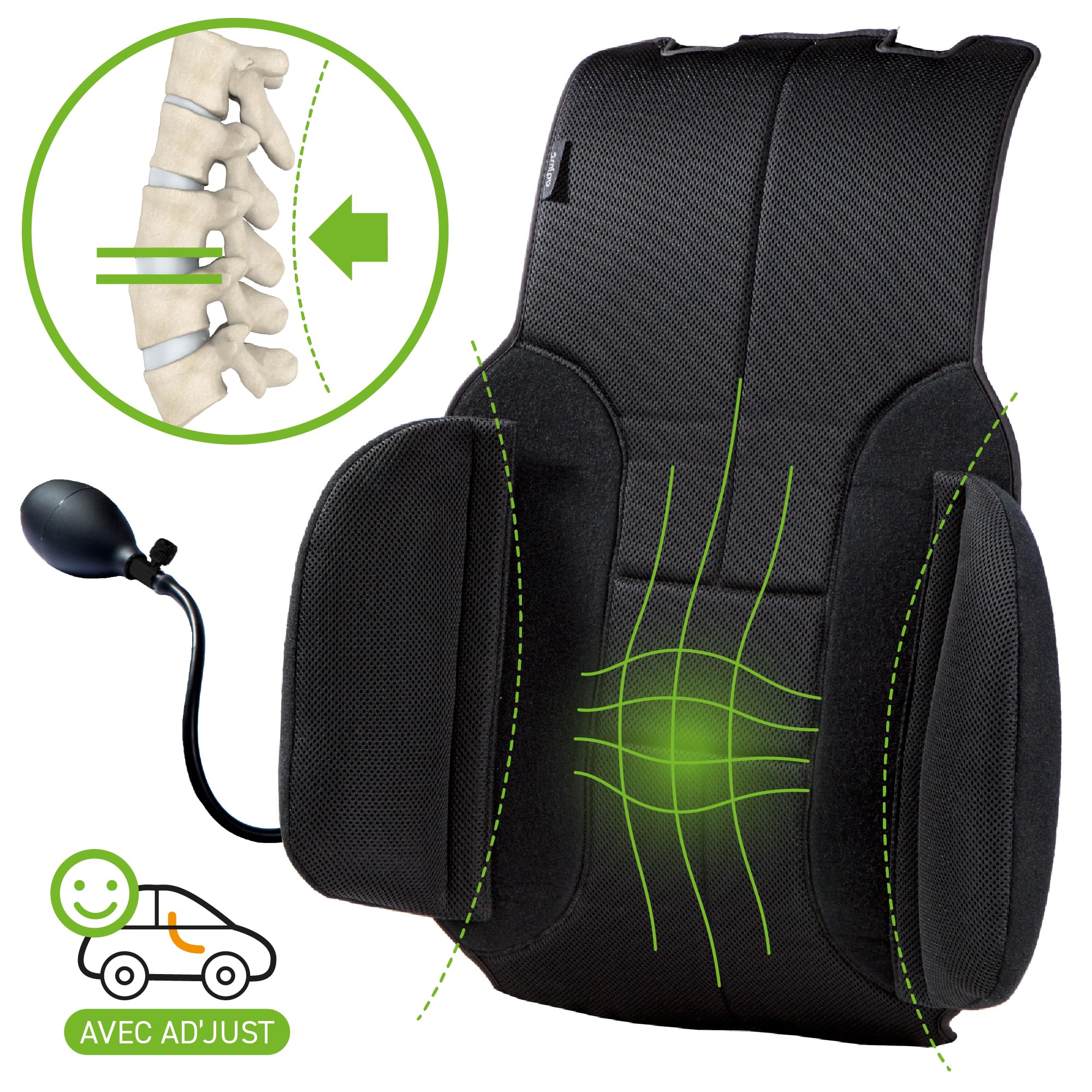 ad'just cojin Lumbar para Coche