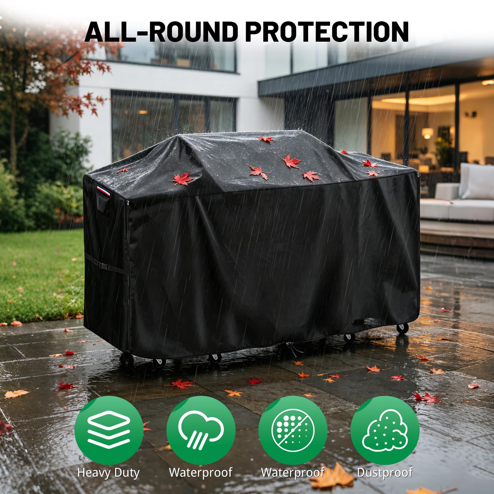 Cubierta impermeable de 72 pulgadas para parrilla al aire libre, cubierta de isla de barbacoa resistente para cocinas GE 72 pulgadas de largo x 28 pulgadas de ancho x 46 pulgadas de alto, protección