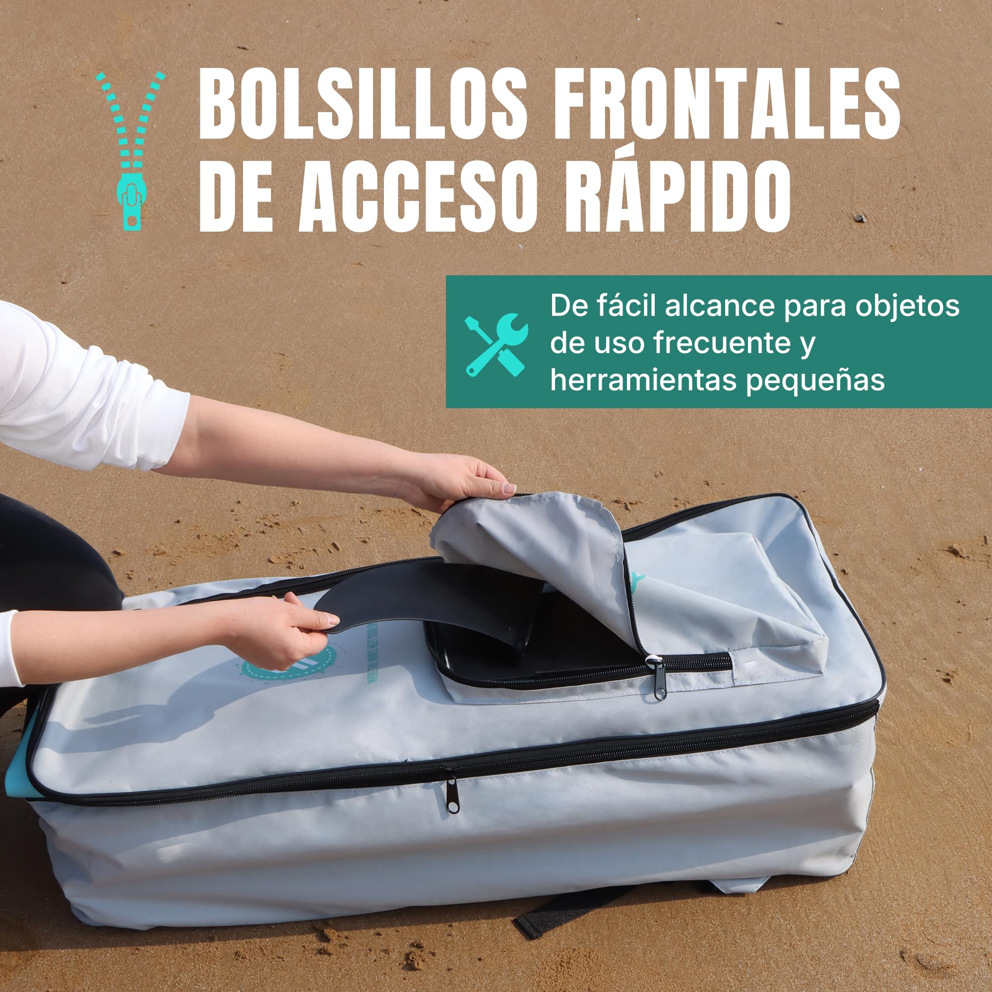niphean Mochila Paddle Surf con Correas Anchas, Capacidad Extra Grande 100L, Bolsa Hinchable para Tabla de Surf con Soporte Ergonómico para Transporte Cómodo