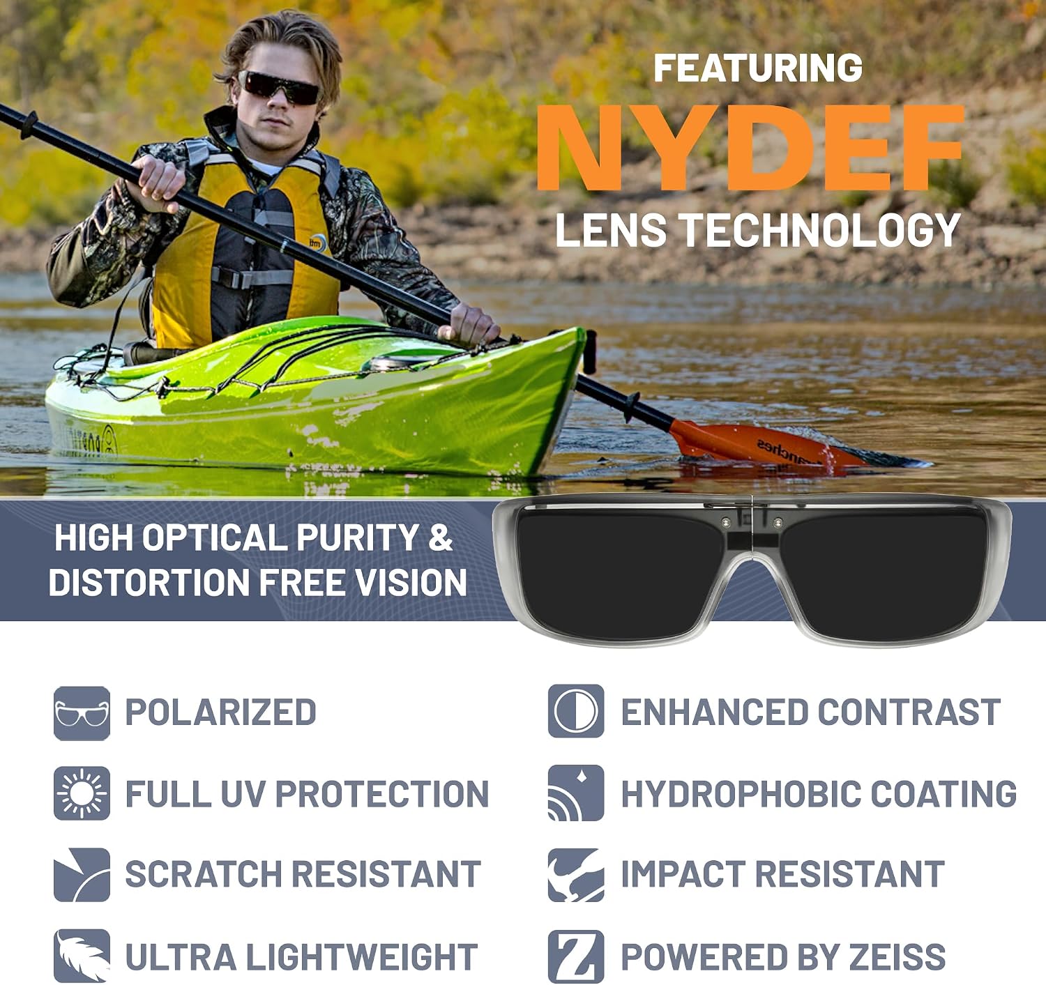 POPGEAR Mens Sport Sunglasses, Womens Polarized Sunglasses, Grilamid TR90 Made in Italy, Easily Collapse For Compact Storage