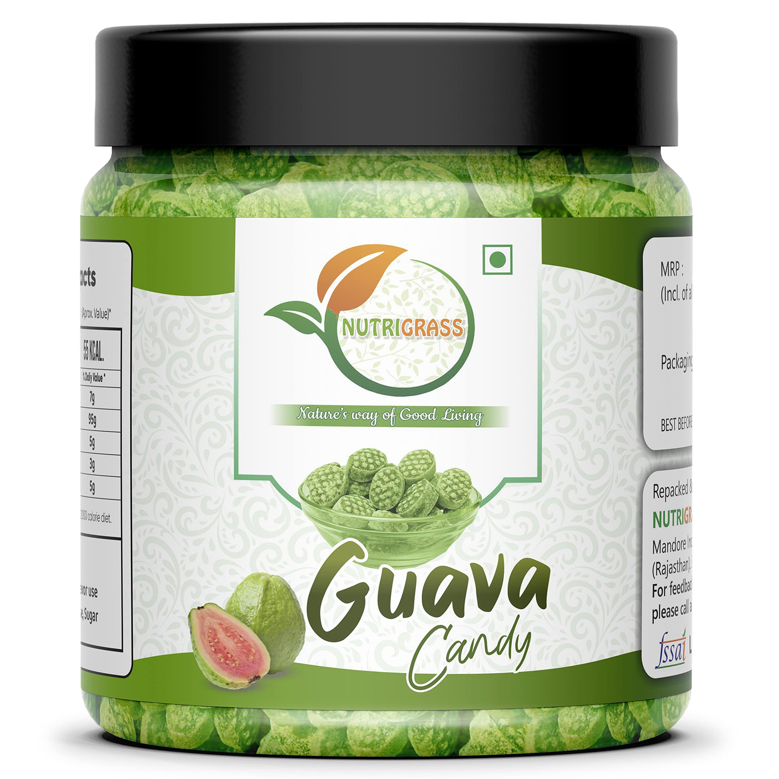 NUTRIGRASS Guava Masala Candy Sugar Candy Fruit Flavored Khatti Mithi Goli Sugar Boiled Candy for Kids and Adults 400g Jar Pack (B0B6CF7KCX) Amazon Price History, Amazon Price Tracker
